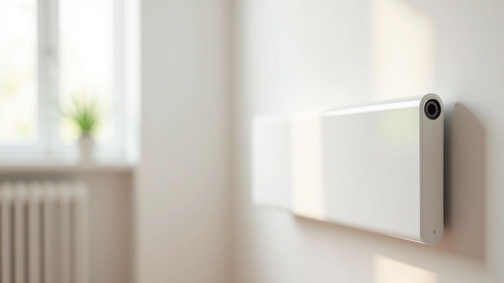 Traditional radiator mounted on wall in bright room with natural light streaming in