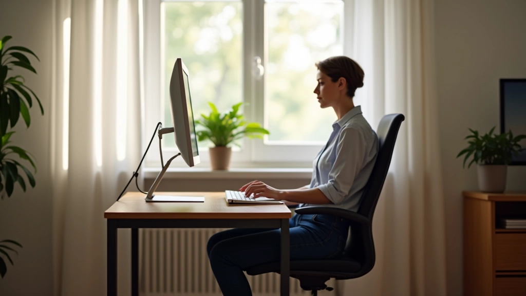 Ergonomic home office workspace setup for remote work